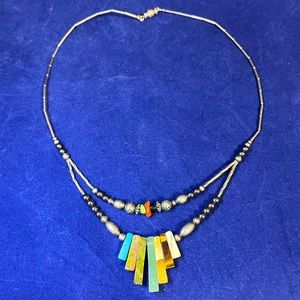 Beaded Necklace with Stone